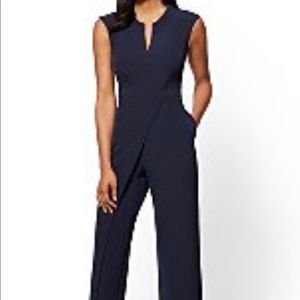 Navy blue pant romper.